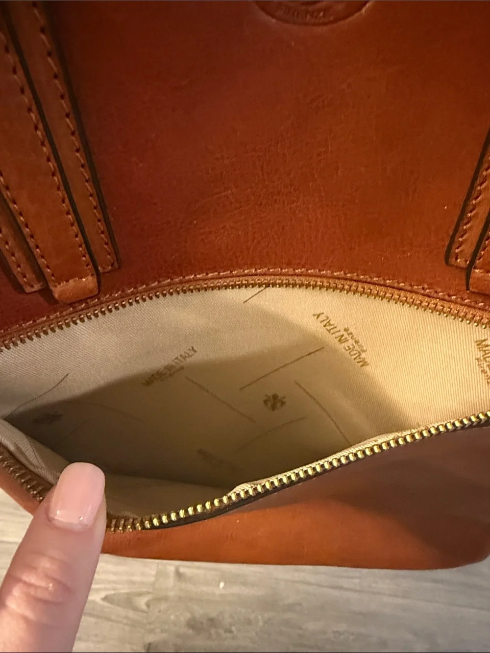 Leather Men’s Backpack Tote in Cognac Brown